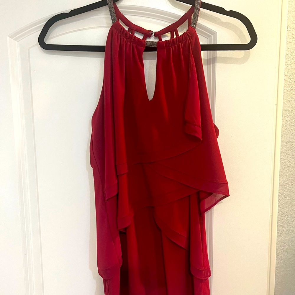 WHBM Red Flowy Blouse